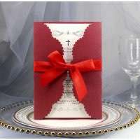 Simple Style Invitation Card Wedding Card Invitation Thanksgiving Day Greeting Card Dark Red